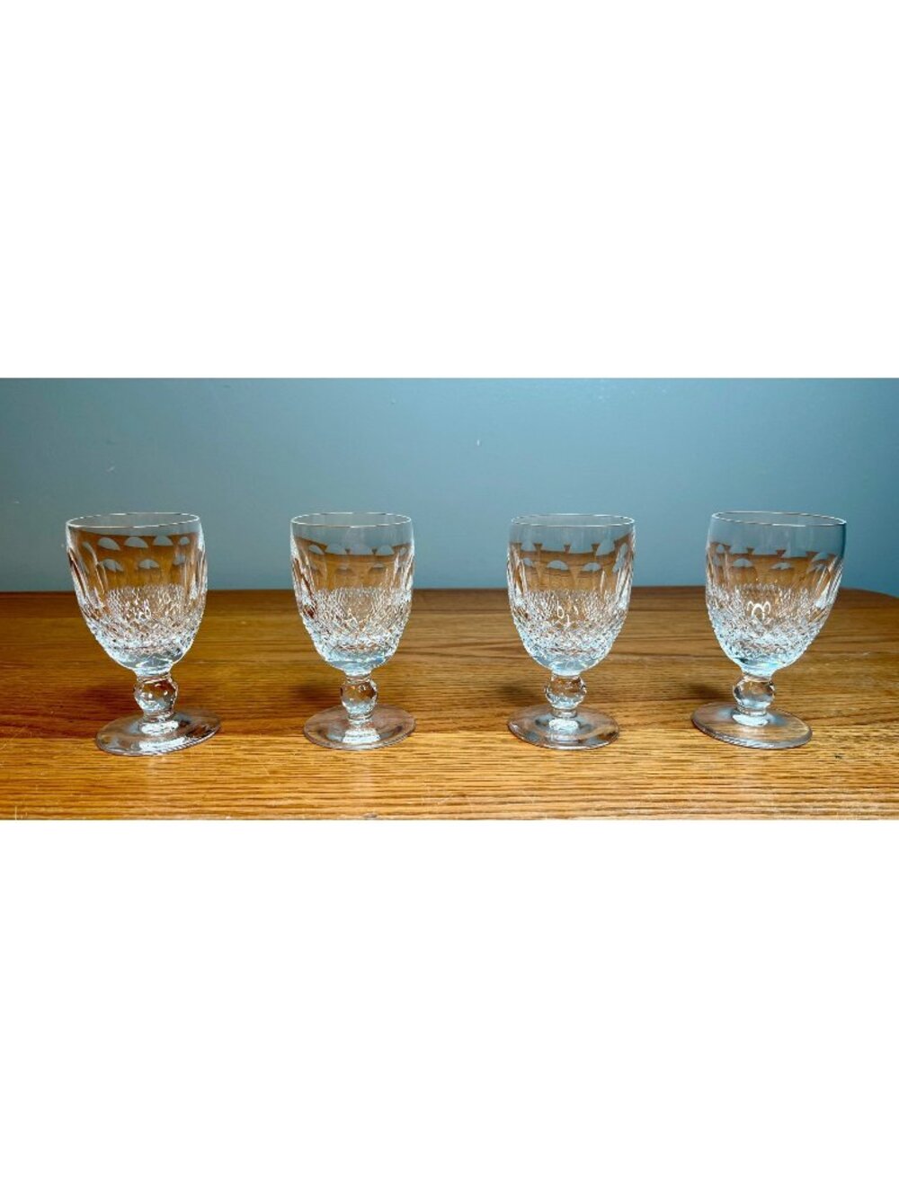 Set of  4 Waterford Crystal Colleen Short  Stem/ Cut Claret Wine Glass 4 3/4″ ta